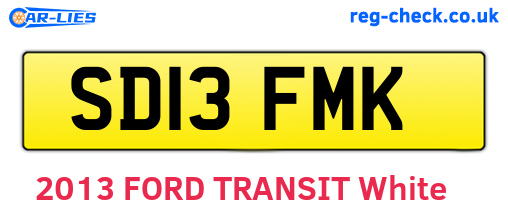 SD13FMK are the vehicle registration plates.