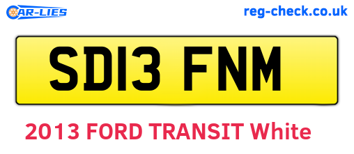 SD13FNM are the vehicle registration plates.