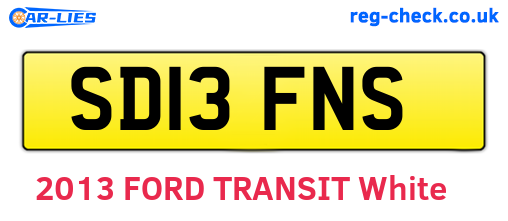 SD13FNS are the vehicle registration plates.