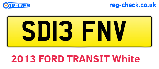SD13FNV are the vehicle registration plates.
