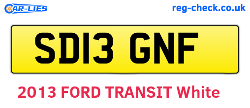 SD13GNF are the vehicle registration plates.