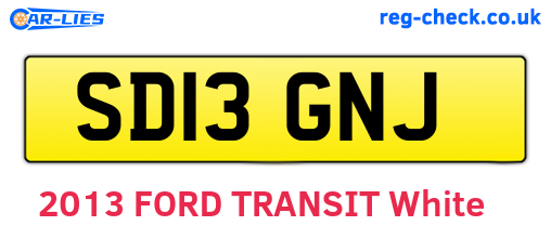 SD13GNJ are the vehicle registration plates.