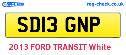 SD13GNP are the vehicle registration plates.