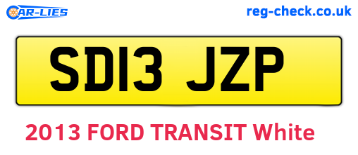 SD13JZP are the vehicle registration plates.