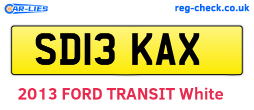 SD13KAX are the vehicle registration plates.