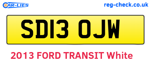 SD13OJW are the vehicle registration plates.