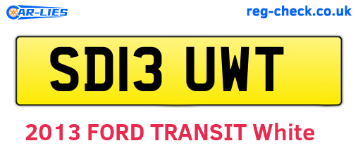SD13UWT are the vehicle registration plates.