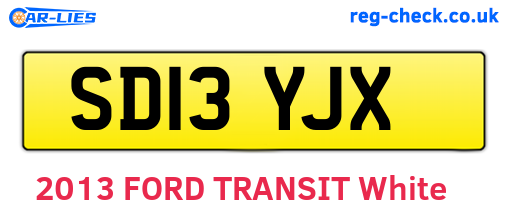 SD13YJX are the vehicle registration plates.