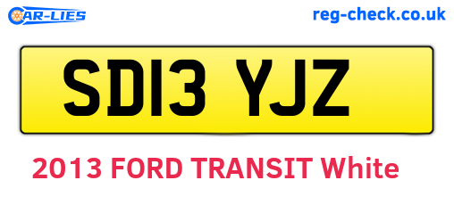 SD13YJZ are the vehicle registration plates.
