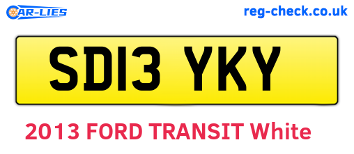 SD13YKY are the vehicle registration plates.
