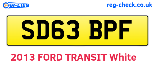 SD63BPF are the vehicle registration plates.