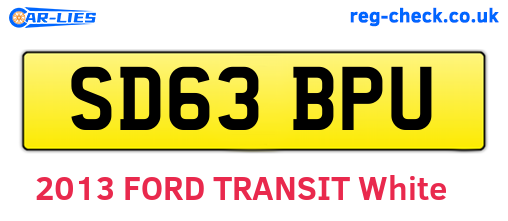 SD63BPU are the vehicle registration plates.