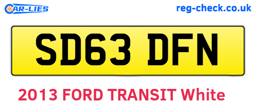 SD63DFN are the vehicle registration plates.
