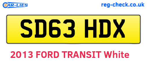 SD63HDX are the vehicle registration plates.