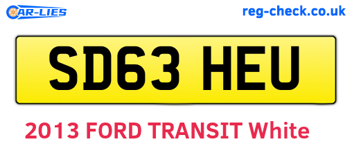 SD63HEU are the vehicle registration plates.