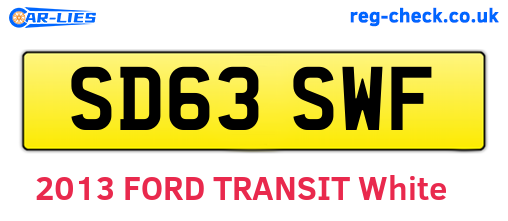SD63SWF are the vehicle registration plates.
