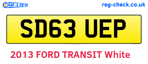 SD63UEP are the vehicle registration plates.