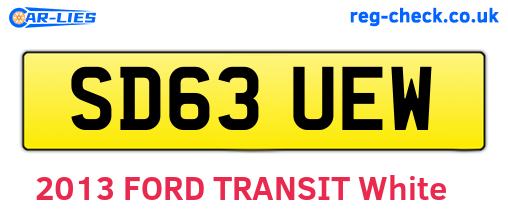 SD63UEW are the vehicle registration plates.