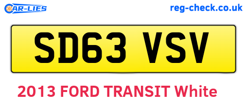 SD63VSV are the vehicle registration plates.