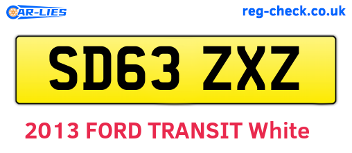 SD63ZXZ are the vehicle registration plates.