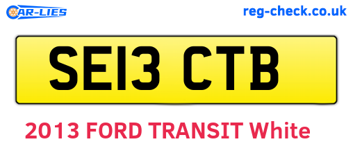 SE13CTB are the vehicle registration plates.