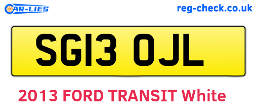 SG13OJL are the vehicle registration plates.
