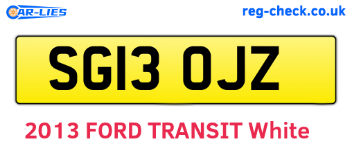 SG13OJZ are the vehicle registration plates.