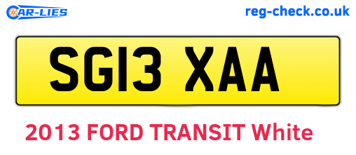 SG13XAA are the vehicle registration plates.