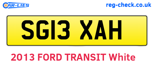 SG13XAH are the vehicle registration plates.