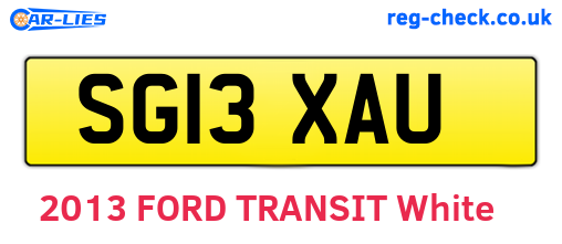 SG13XAU are the vehicle registration plates.