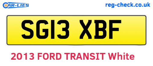 SG13XBF are the vehicle registration plates.