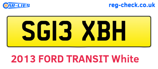 SG13XBH are the vehicle registration plates.