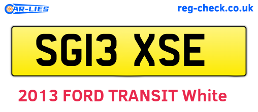 SG13XSE are the vehicle registration plates.