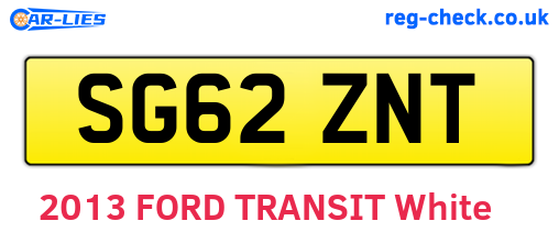 SG62ZNT are the vehicle registration plates.