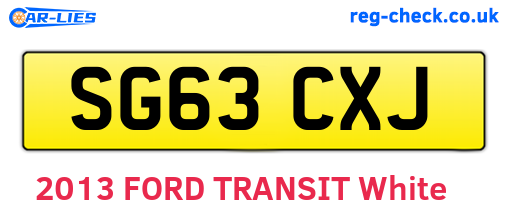 SG63CXJ are the vehicle registration plates.