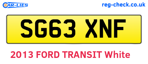 SG63XNF are the vehicle registration plates.