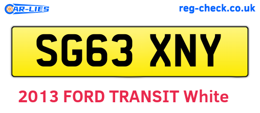SG63XNY are the vehicle registration plates.