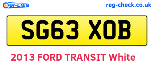 SG63XOB are the vehicle registration plates.