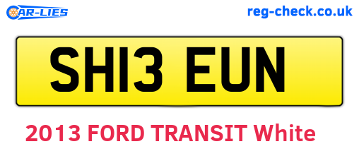 SH13EUN are the vehicle registration plates.