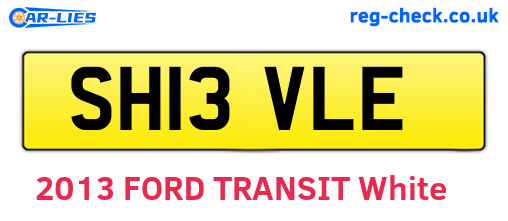 SH13VLE are the vehicle registration plates.