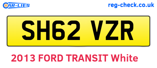 SH62VZR are the vehicle registration plates.