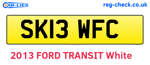 SK13WFC are the vehicle registration plates.