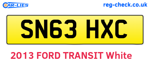 SN63HXC are the vehicle registration plates.