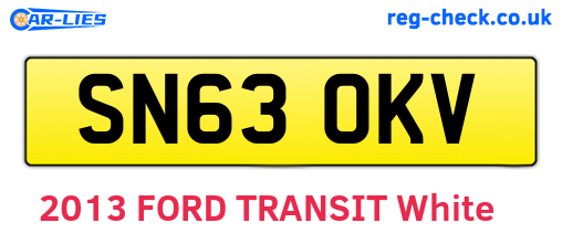 SN63OKV are the vehicle registration plates.
