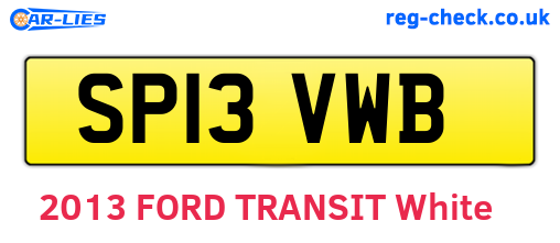SP13VWB are the vehicle registration plates.