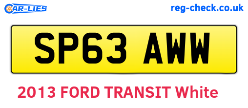 SP63AWW are the vehicle registration plates.