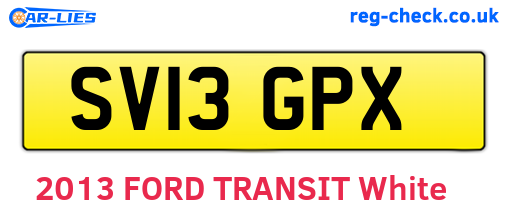 SV13GPX are the vehicle registration plates.