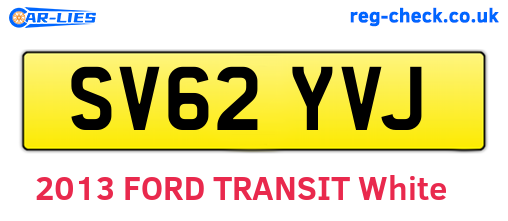 SV62YVJ are the vehicle registration plates.