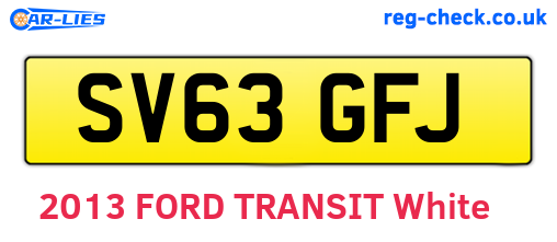 SV63GFJ are the vehicle registration plates.
