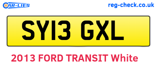 SY13GXL are the vehicle registration plates.